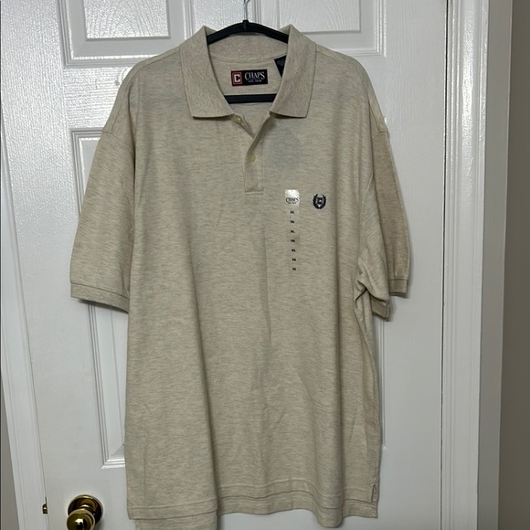 Chaps Tan Polo Shirt Classic Design Short Sleeves - Picture 2 of 11